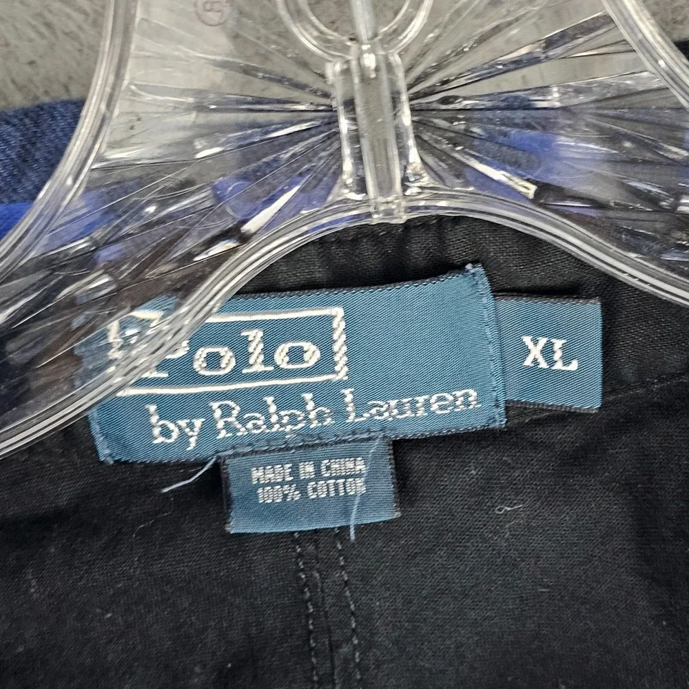 Polo Ralph Lauren Rugby Flannel Shirt Men's XL Plaid Long Sleeve Half‎ Button-Up